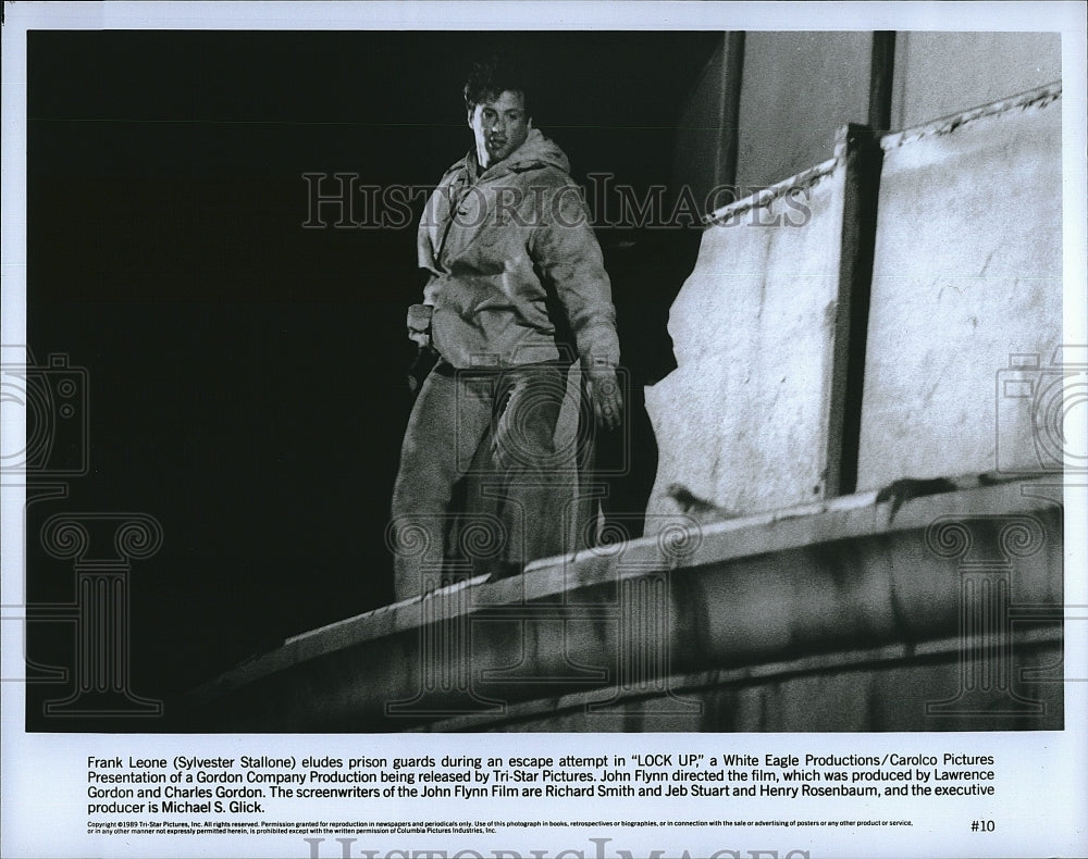 1989 Press Photo Actor Sylvester Stallone In &quot;Lock Up&quot;- Historic Images