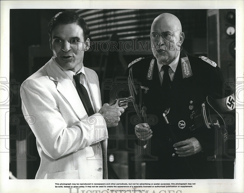 1989 Press Photo &quot;Dead Men Don&#39;t Wear Plaid&quot; Steve Martin, Carl reiner- Historic Images