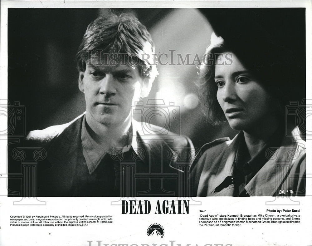 1991 Press Photo &quot;Dead Again&quot; starring  Kenneth Branagh, Emma Thompson- Historic Images