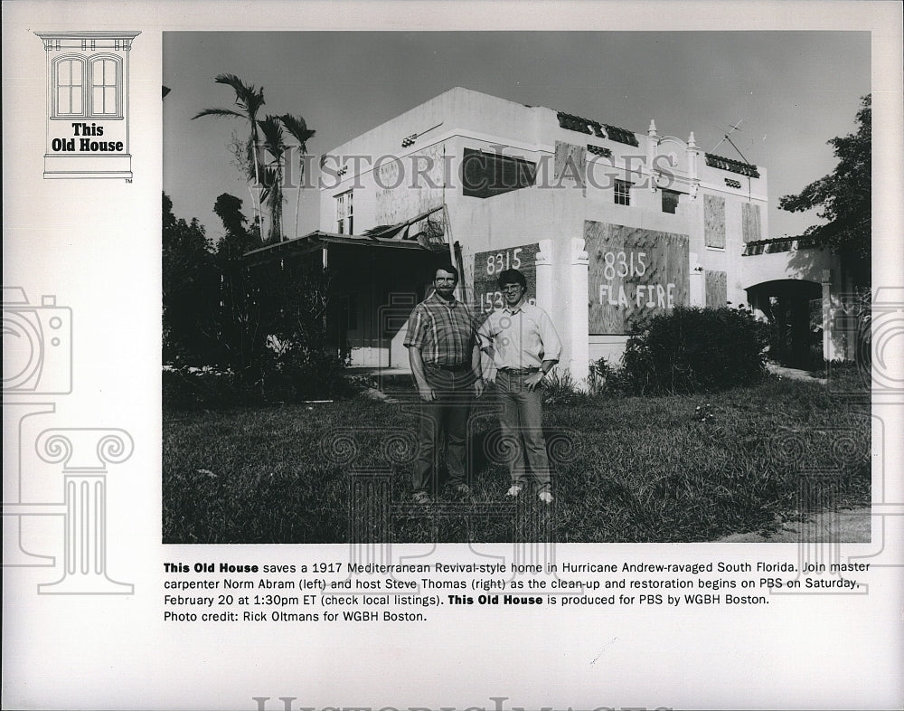 1990 Press Photo "This Old House" on PBS & host Norm Abram, Steve Thomas- Historic Images