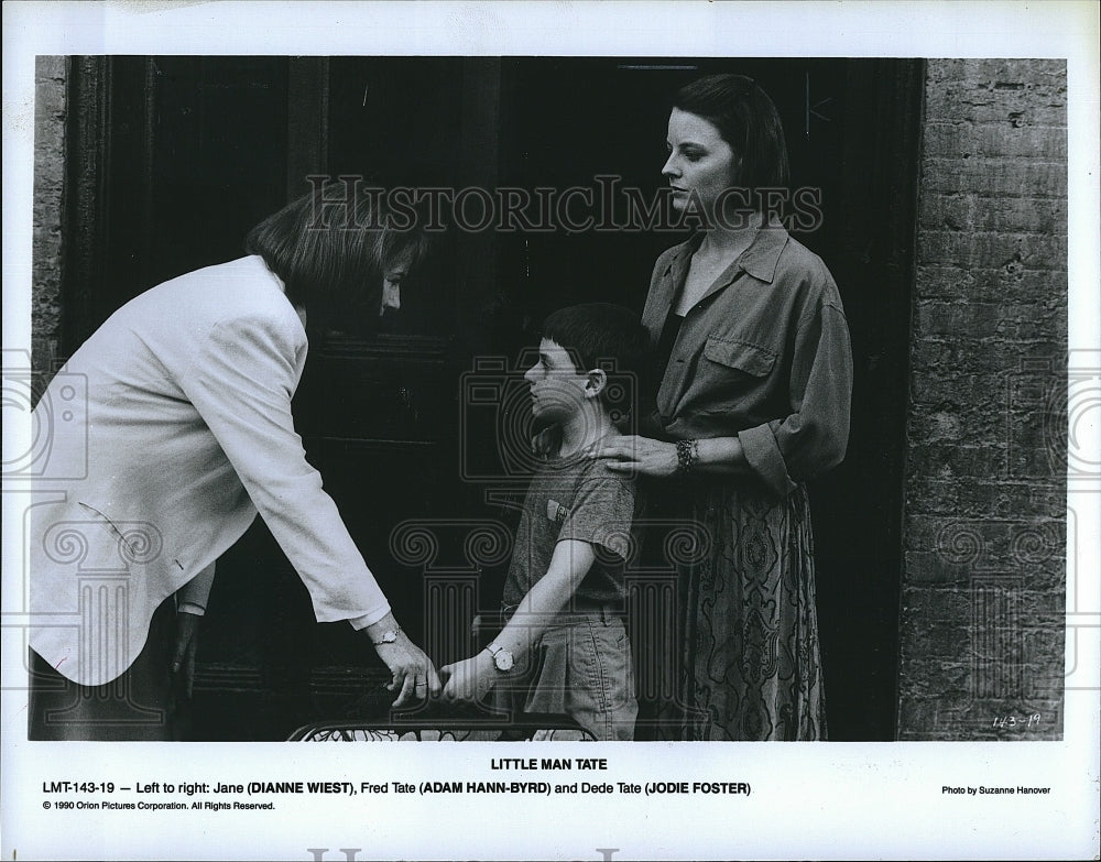 1990 Press Photo Dianne Wiest, Adam Hann-Byrd, Jodie Foster, &quot;Little Man Tate&quot;- Historic Images