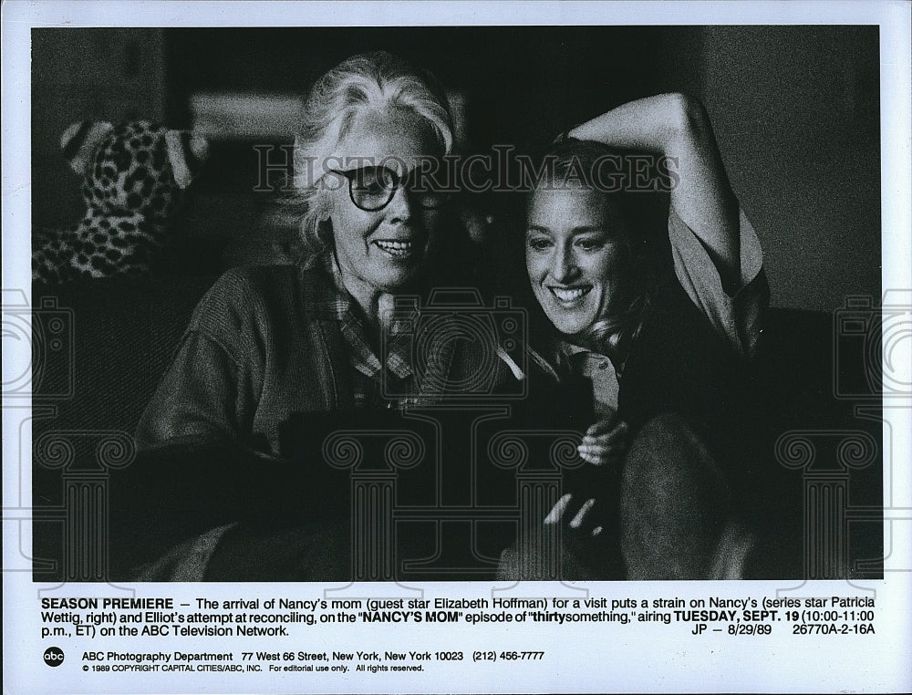 1989 Press Photo Elizabeth Hoffman &amp; Patricia Wettig Star In &quot;Thirtysomething&quot;- Historic Images