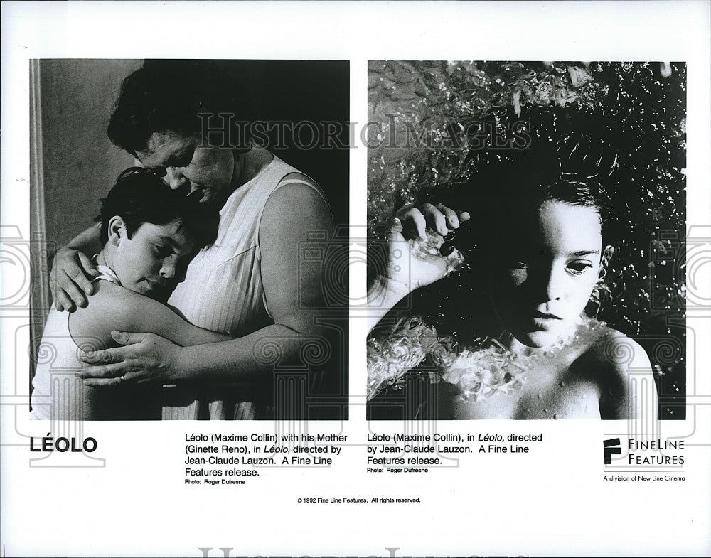 1992 Press Photo Maxime Collin &amp; Ginette Reno star in &quot;Leolo&quot; - Historic Images