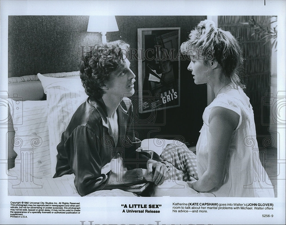 1982 Press Photo Kate Capshaw &amp; John Glover star in &quot;A Little Sex&quot;- Historic Images