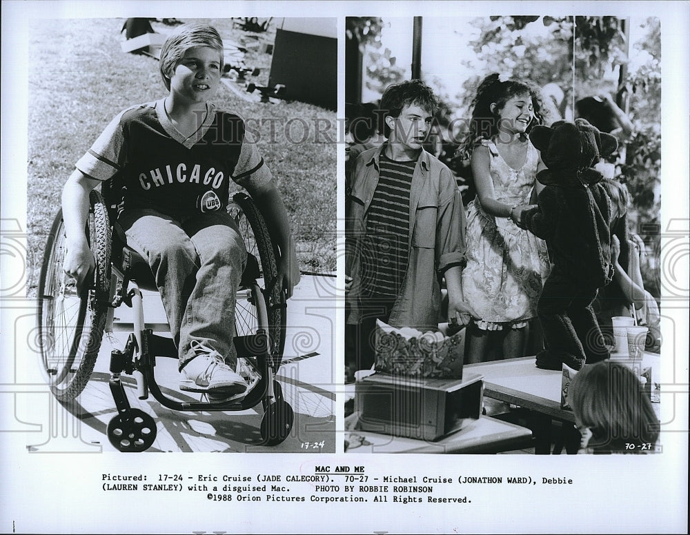 1988 Press Photo Jade Calegory,Jonathan Ward,Lauren Stanley in &quot;Mac and Me&quot;.- Historic Images