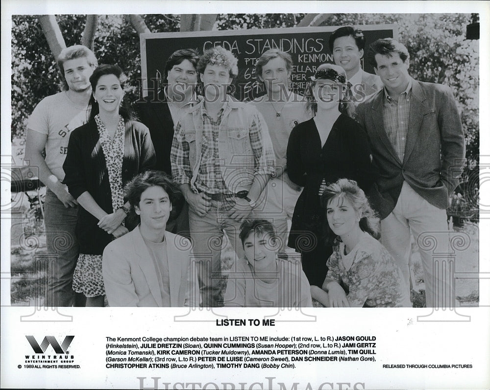 1989 Press Photo Cast of 1989 film &quot;Listen to Me&quot;,with Jason Gould,Julie Dretzin- Historic Images