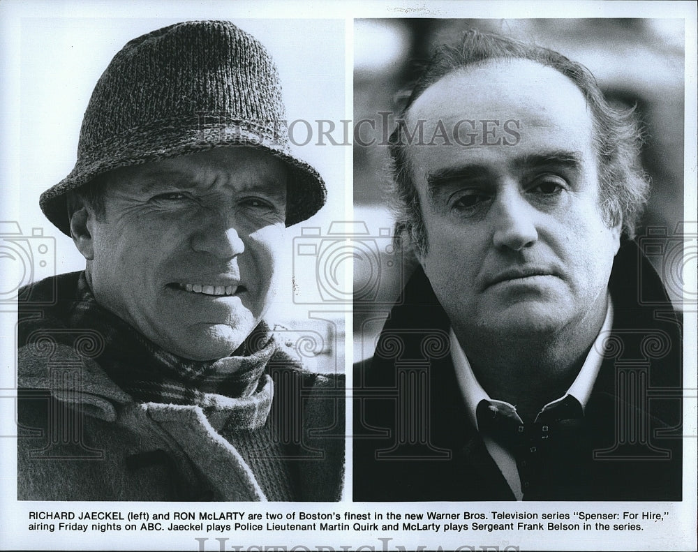 1986 Press Photo Richard Jaeckel, Ron McLarty &quot;Spenser: For Hire&quot;- Historic Images