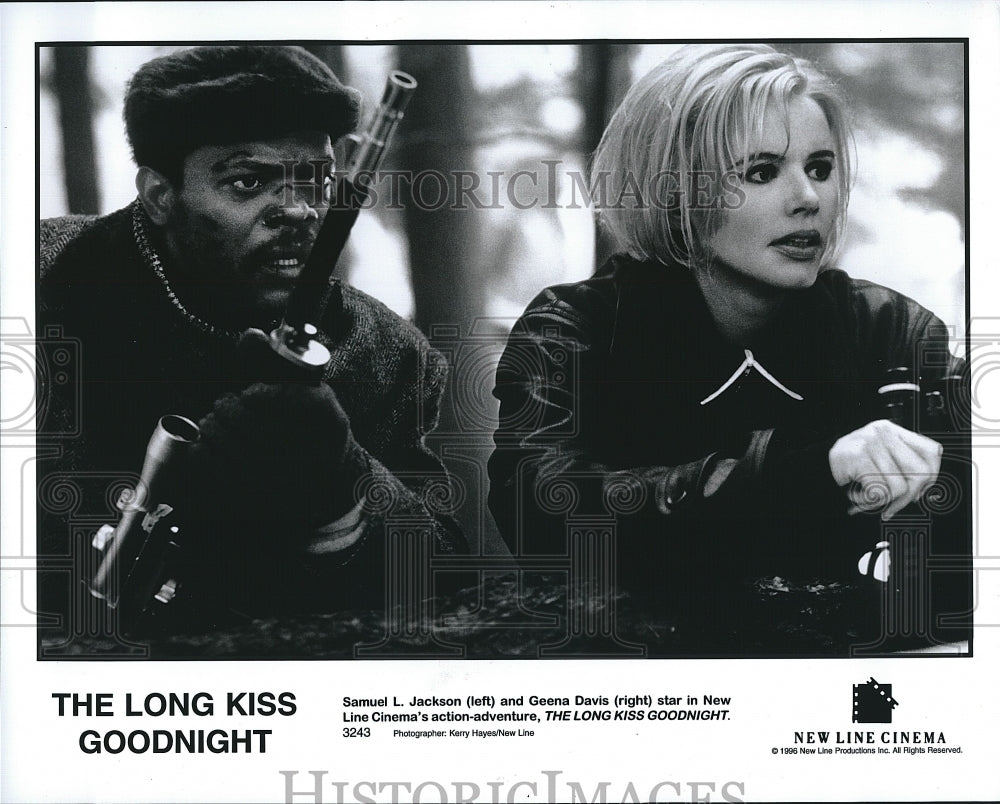 1996 Press Photo The Long Kiss Goodnight Samuel L. Jackson Geena Davis- Historic Images