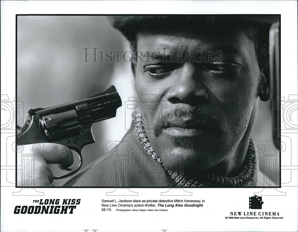 1996 Press Photo The Long Kiss Goodnight Samuel L. Jackson - Historic Images