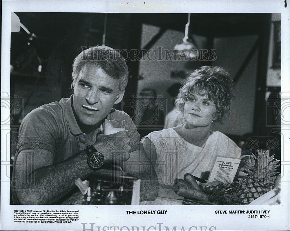 1983 Press Photo Steve Martin &amp; Judith Levy star in &quot;The Lonely Guy&quot;- Historic Images