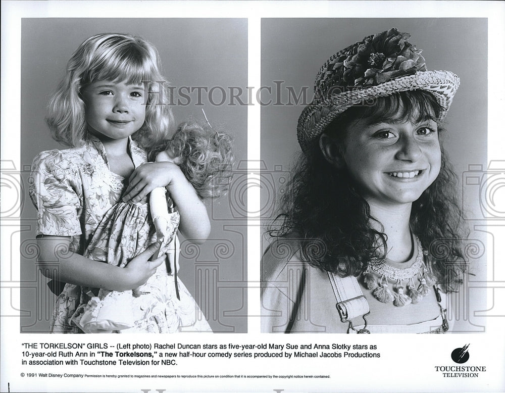 1991 Press Photo Rachel Duncan &amp; Anna Slotky star in &quot;The Torkelsons&quot; - Historic Images