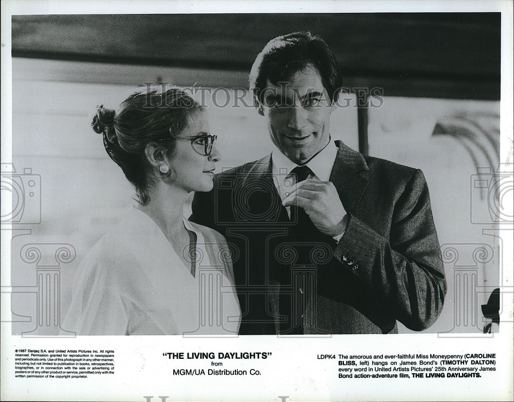 1994 Press Photo The Living Daylights James Bond Timothy Dalton Caroline Bliss- Historic Images