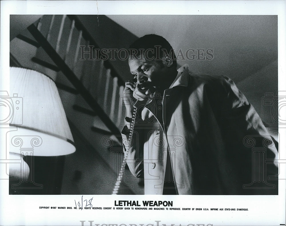 1987 Press Photo Danny Glover in &quot;Lethal Weapon&quot;.- Historic Images