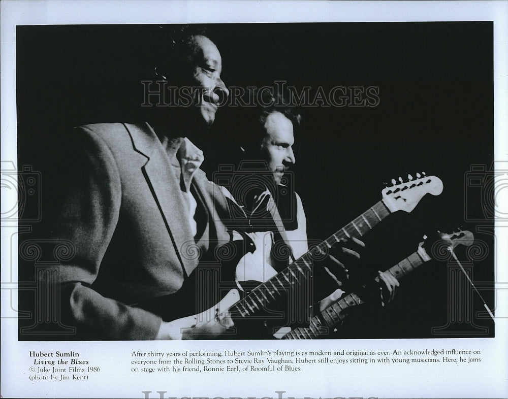 1986 Press Photo Humbert Sumlin Stevie Ray Vaught Ronnie Earl- Historic Images