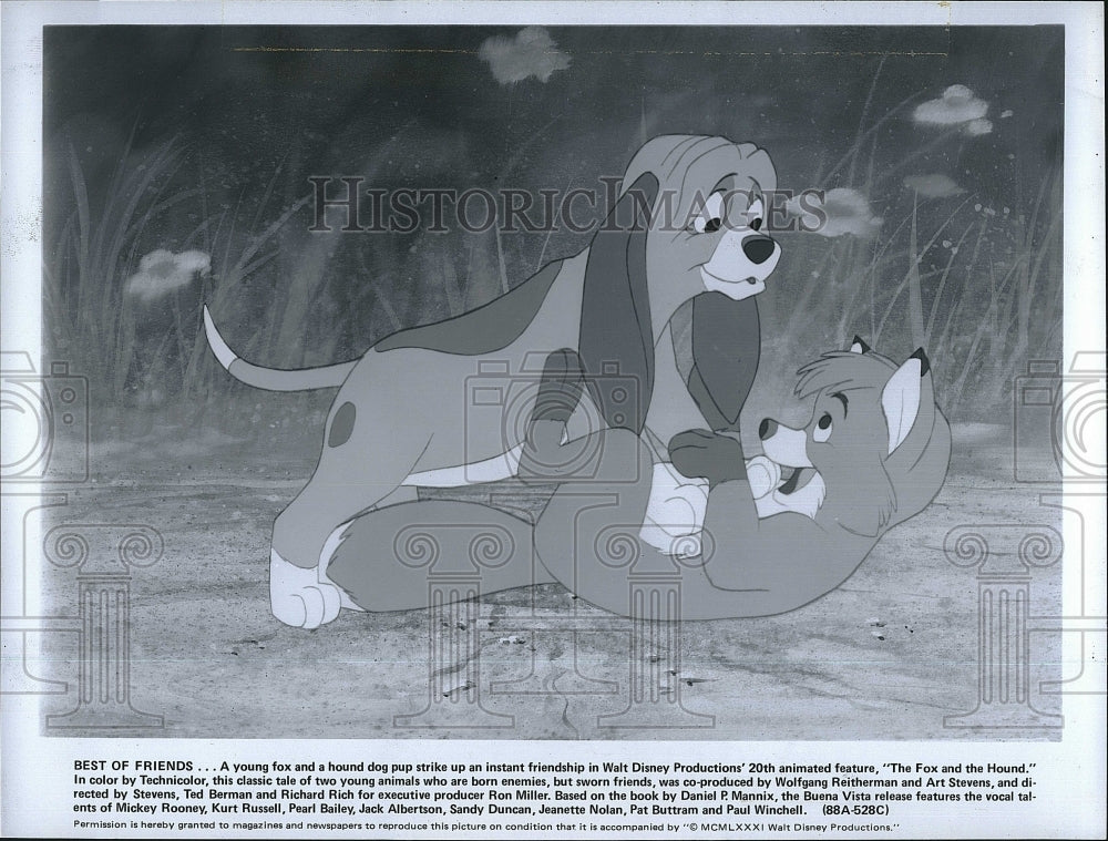 1981 Press Photo &quot;The Fox and the Hound&quot;- Historic Images