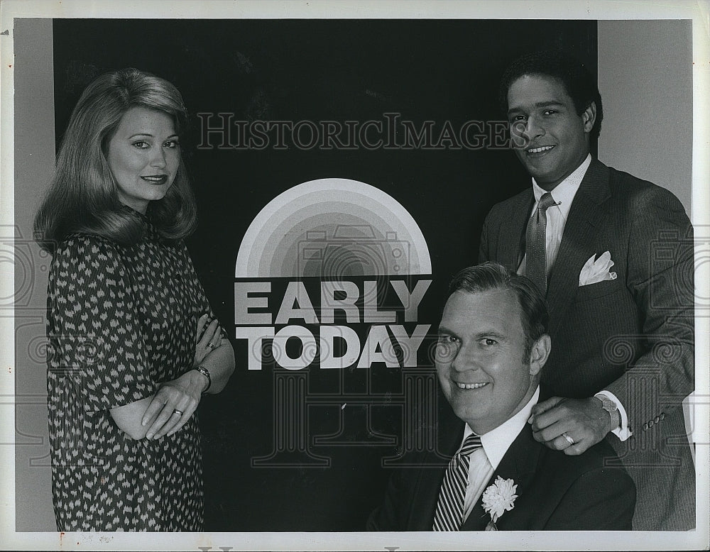 1992 Press Photo  &quot;Early &quot; Bryant Gumbel ,Jane Pauley,Willard Scott- Historic Images