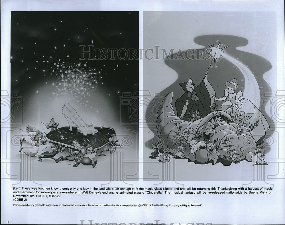 1950 Press Photo &quot;Cinderella&quot; animation from Walt Disney- Historic Images