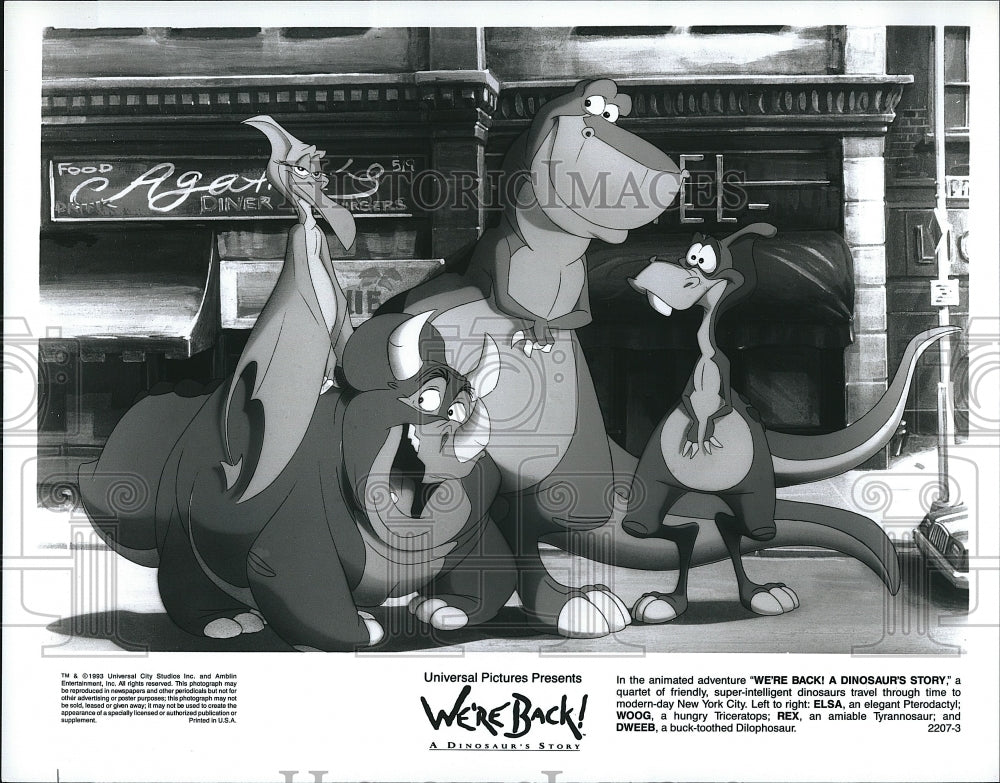 1993 Press Photo &quot;We&#39;re Back &quot; animation from Universal Pictures- Historic Images