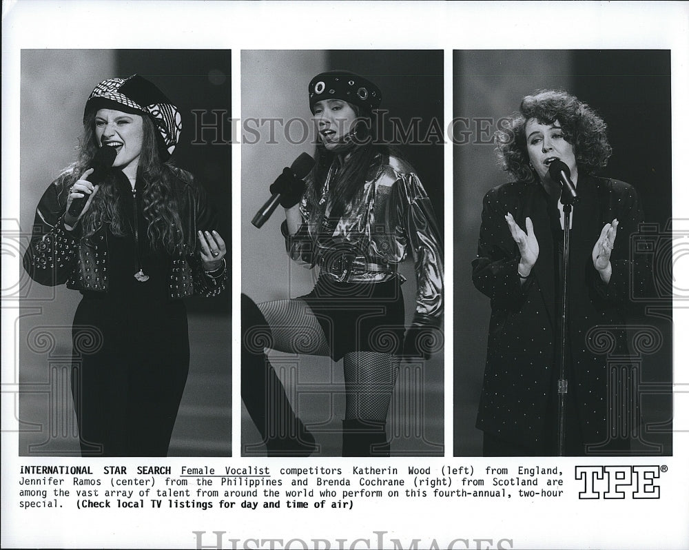 1985 Press Photo Ed McMahon Hosts "International Star Search" fro Femal Vocalist- Historic Images