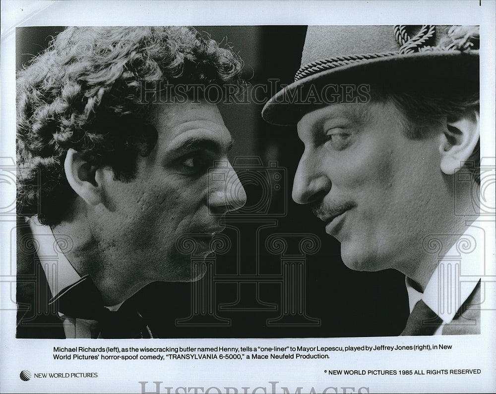 1985 Press Photo Comedian Michael Richards, Jeffrey Jones, Transylvania 6-5000- Historic Images