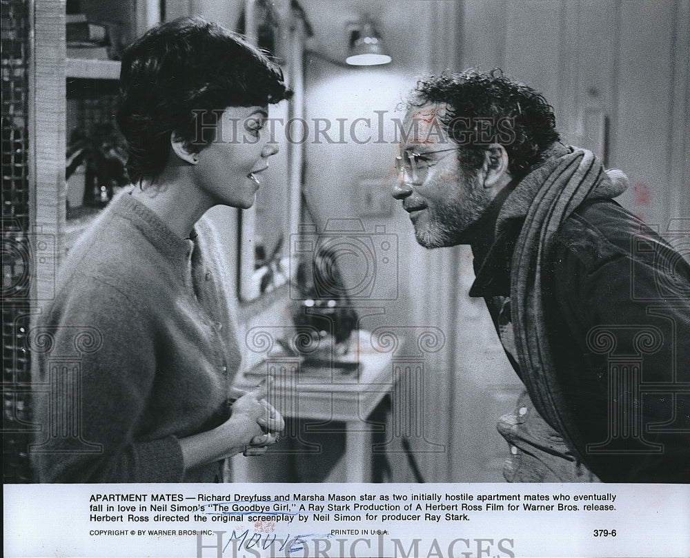 1977 Press Photo Actor Richard Dreyfuss, Marsha Mason, The Goodbye Girl- Historic Images