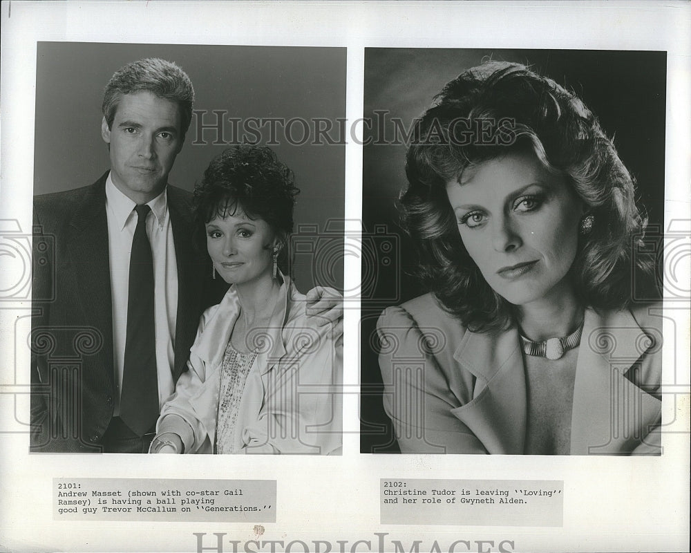 1984 Press Photo &quot;Generations&quot; asndrew Masset,Gail Ramsey, Christine Tudor- Historic Images