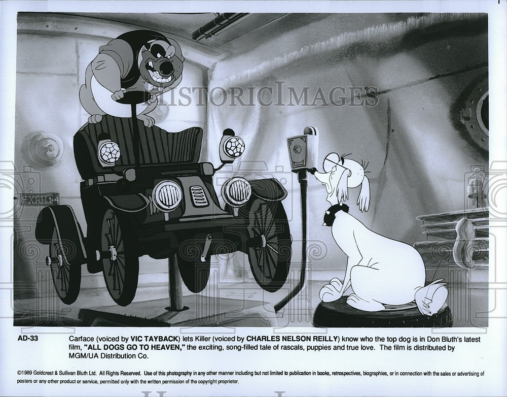 1989 Press Photo &quot;All Dogs Go To Heaven&quot; animation from MGM- Historic Images