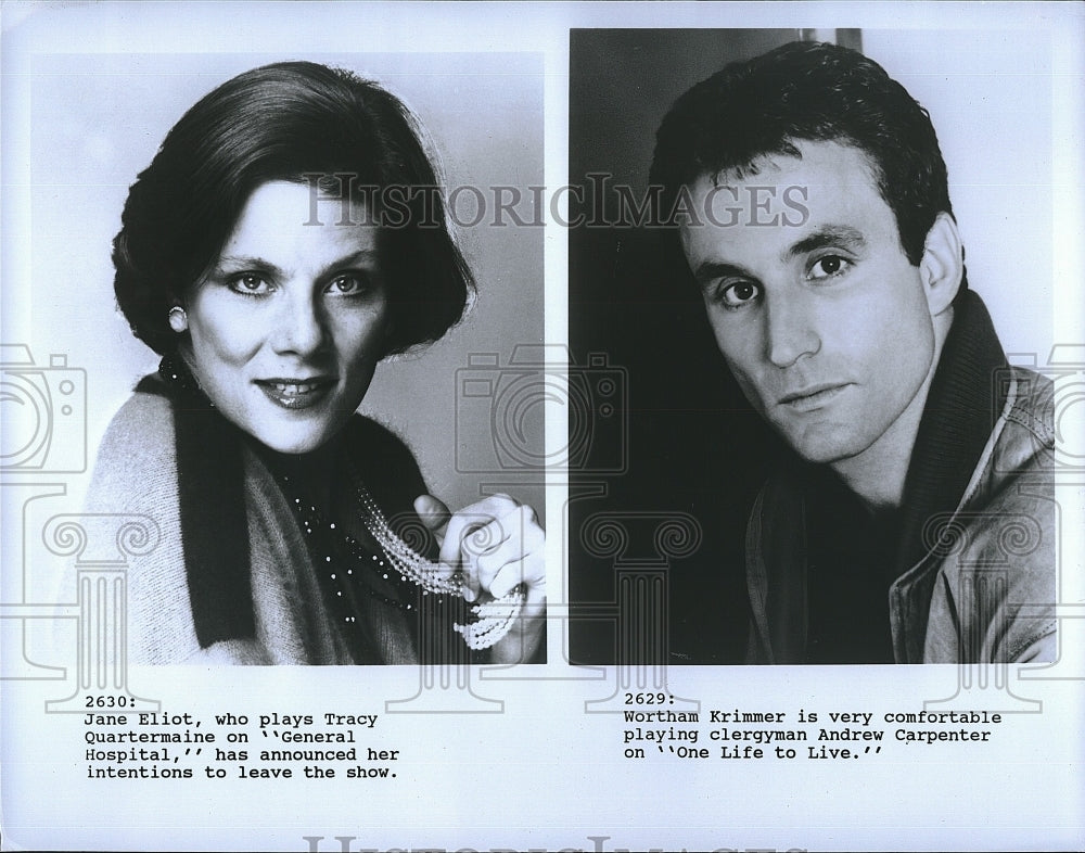 1988 Press Photo &quot;General Hospital&quot; Jane Eliot &quot;One Life to Live&quot; W Krimmer- Historic Images