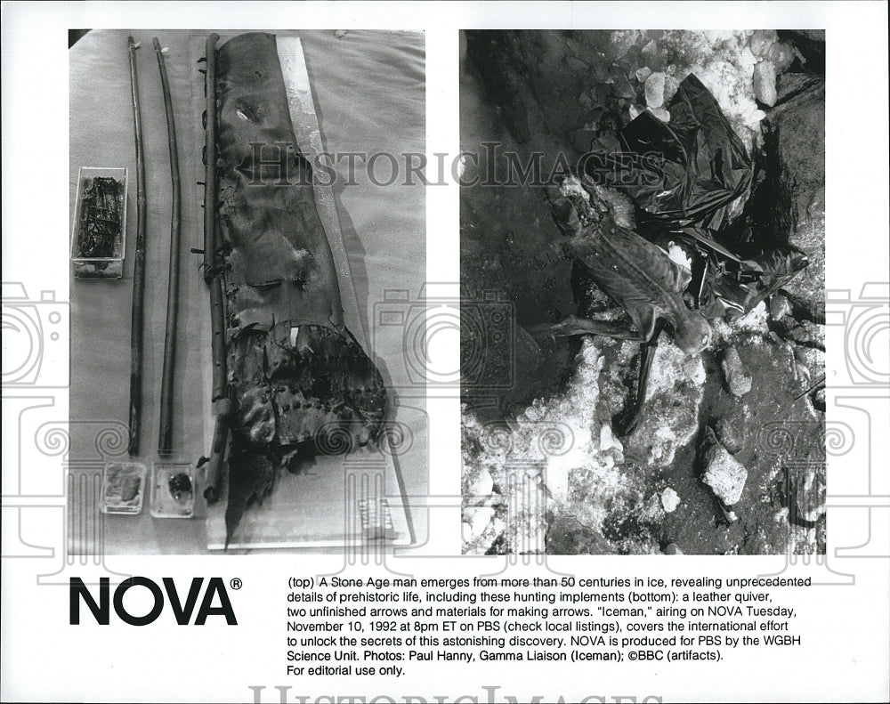 1992 Press Photo Nova Stong Age man Emerging from Ice- Historic Images