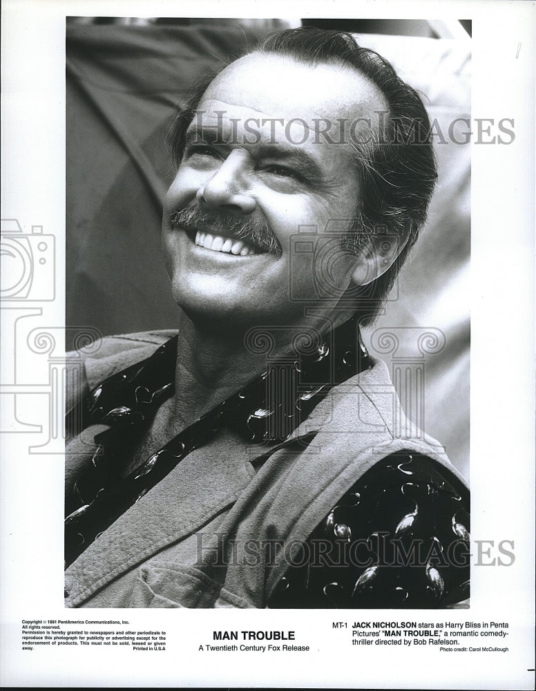 1992 Press Photo Jack Nicholson Stars In &quot;Man Trouble&quot;- Historic Images