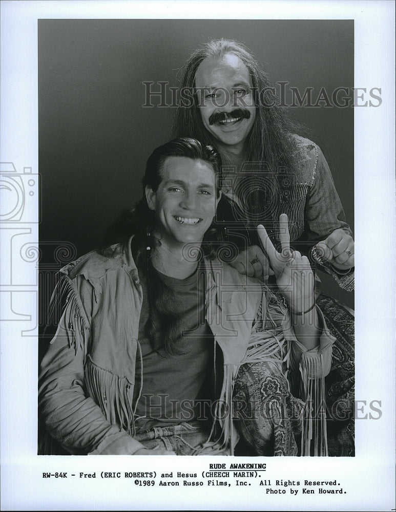 1989 Press Photo Eric Roberts &amp; Cheech Marin Star In &quot;Rude Awakening&quot;- Historic Images