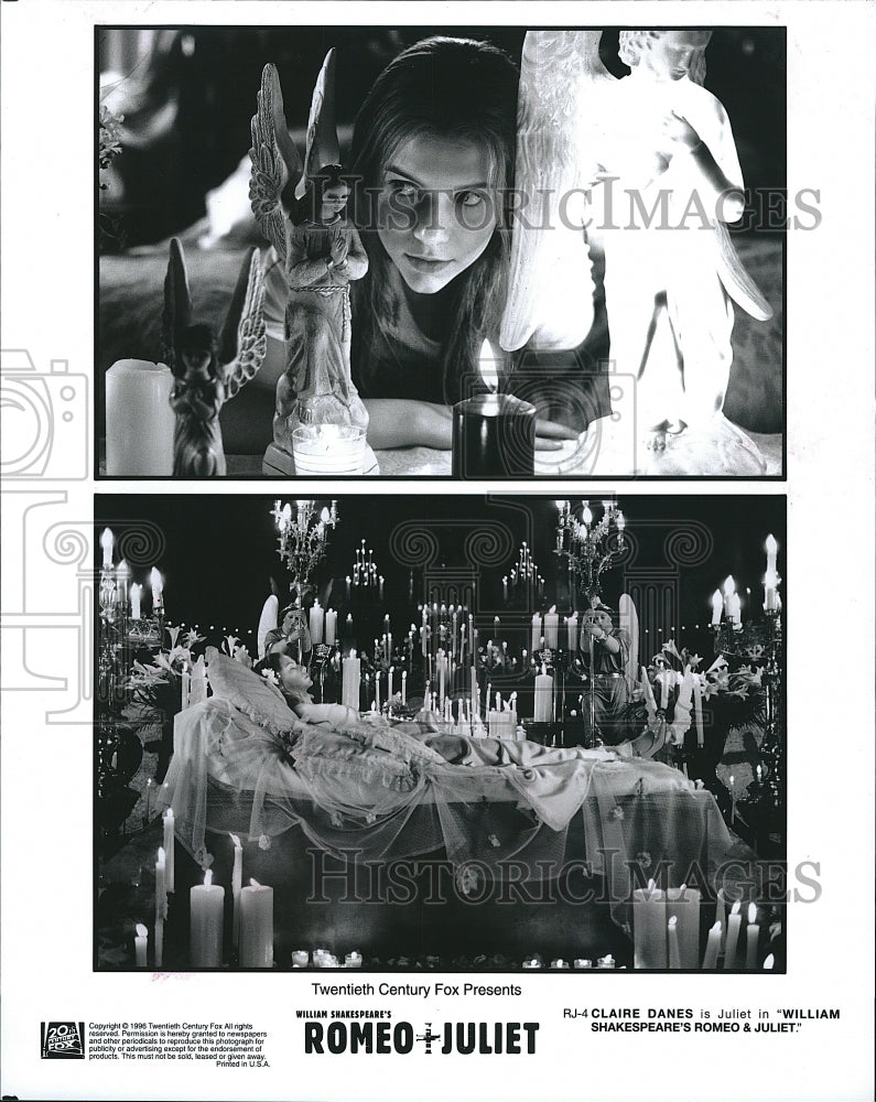 1996 Press Photo Romeo &amp; Juliet Claire Danes Movie Actress- Historic Images