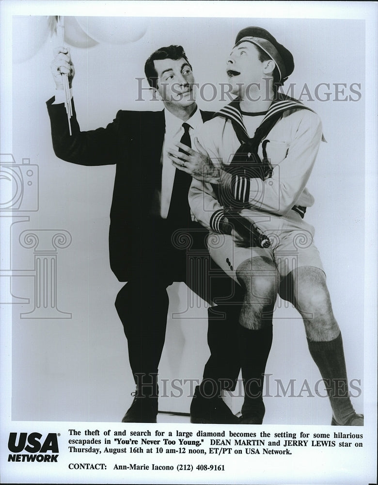 1955 Press Photo Dean Martin & Jerry Lewis In "You're Never Too Young"- Historic Images