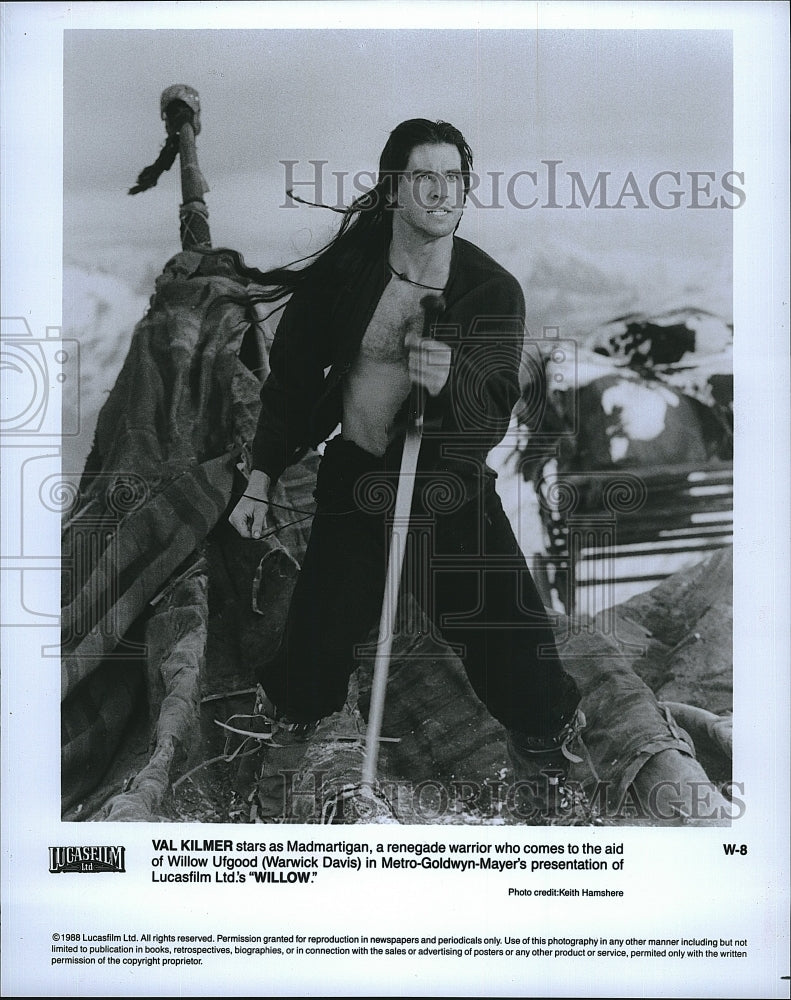 1988 Press Photo Val KIlmer Stars in &quot;Willow&quot;- Historic Images