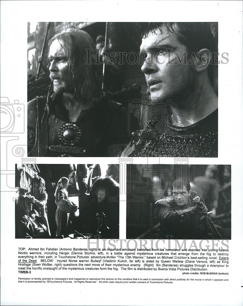 1999 Press Photo &quot;The 13th Warrior&quot; Antonio Banderas, Dennis Storhol- Historic Images