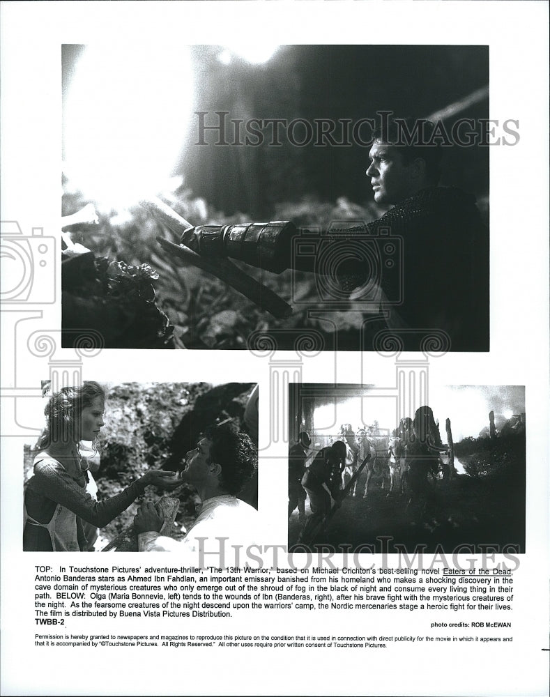 1999 Press Photo &quot;The 13th Warrior&quot; Antonio Banderas, Dennis Storhol- Historic Images