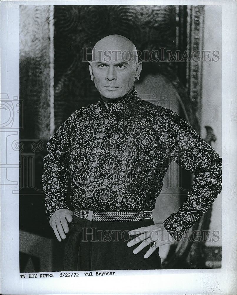 1972 Press Photo Actor Yul Brynner Movie Star- Historic Images