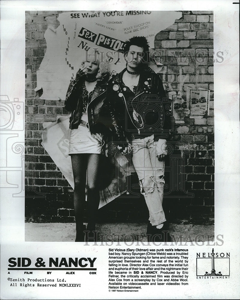 1986 Press Photo Gary Oldman Actor Chloe Webb Actress Sid Nancy Movie Film- Historic Images