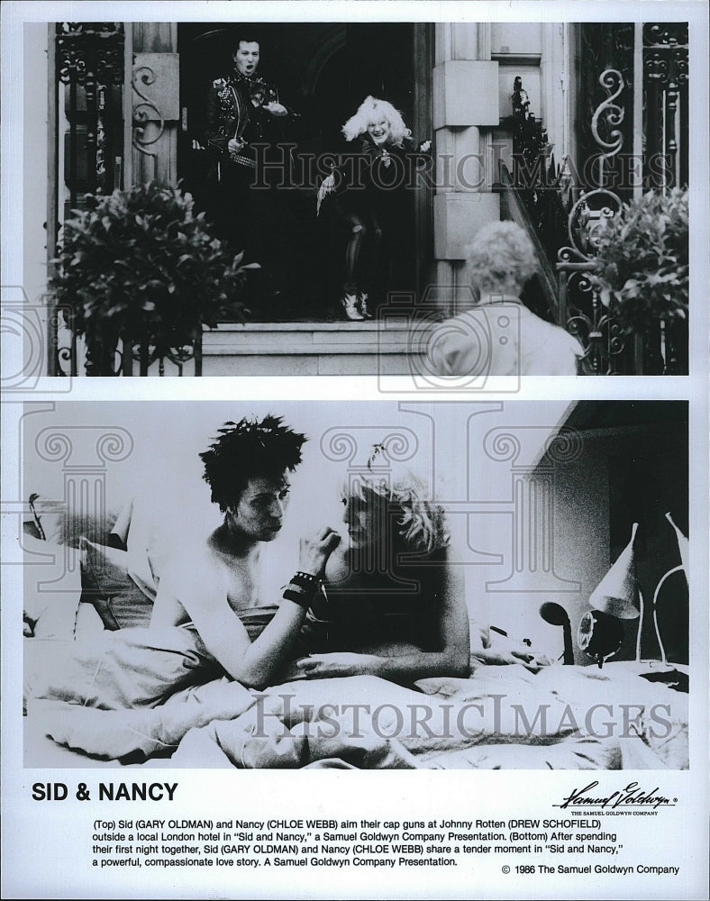 1986 Press Photo Gary Oldman Drew Schofield Chloe Webb Sid Nancy Movie Film- Historic Images