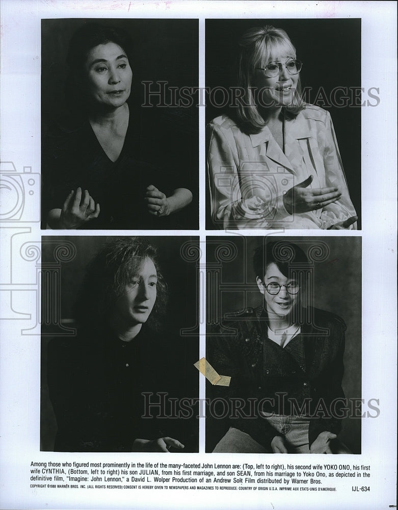 1988 Press Photo John Lennen Yoko Ono Cynthia Imagine: John Lennon- Historic Images