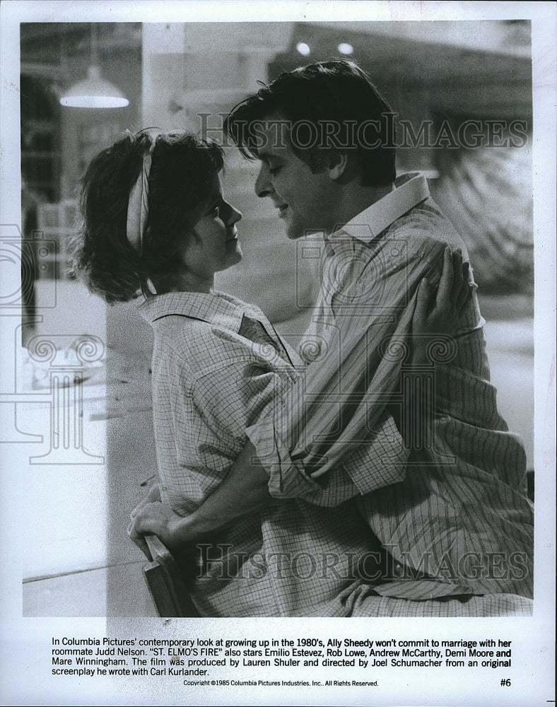 1985 Press Photo &quot;St Elmo&#39;s Fire&quot; Ally Sheedy &amp; Judd Nelson- Historic Images