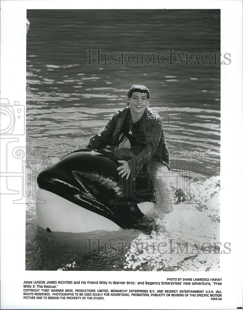 1992 Press Photo James James Richtter Free Willy 3: The Rescue - Historic Images