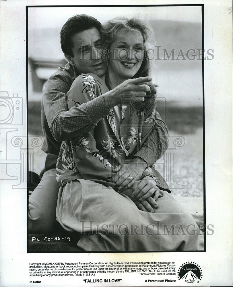 1984 Press Photo Robert De Niro, Meryl Streep, &quot;Falling in Love&quot;- Historic Images