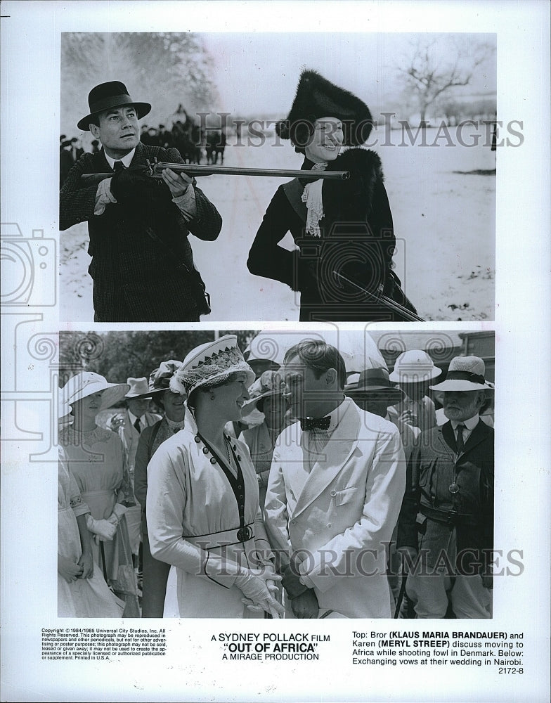 1984 Press Photo &quot;Out of Africa&quot; Klaus Maria Brandauer, Meryl Streep- Historic Images