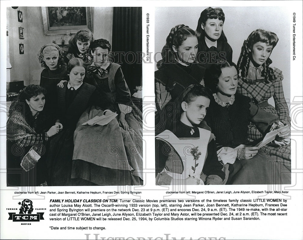 1949 Press Photo J. Parker, J. Bennett, Katharine Hepburn, F. Dee &quot;Little Women&quot;- Historic Images