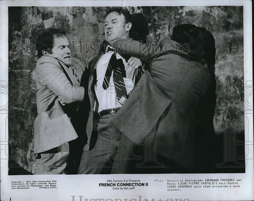 1975 Press Photo Bernard Fresson Jean Pierre Castaldi in &quot;French Connection II&quot;- Historic Images