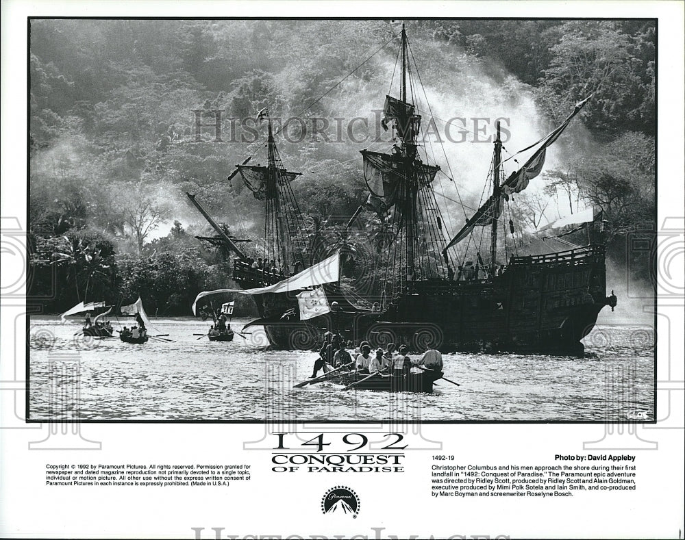 1992 Press Photo Scene from Film &quot;1492: Conquest of Paradise&quot;- Historic Images