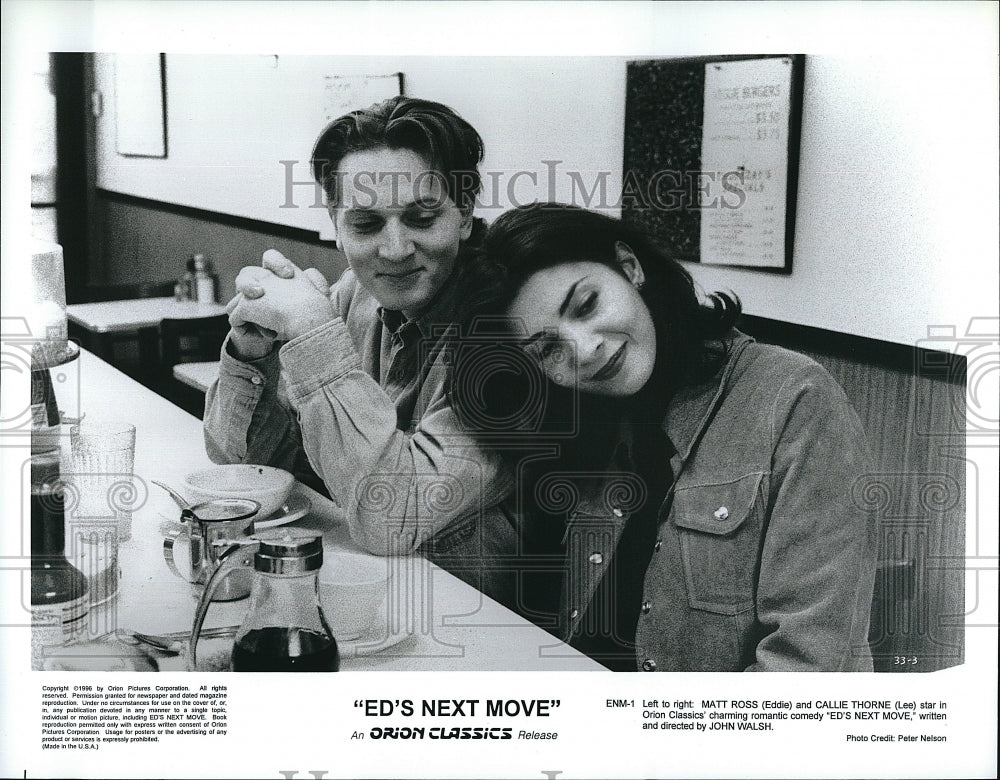 1996 Press Photo Matt Ross &amp; Callie Thorne Star In &quot;Ed&#39;s Next Move&quot;- Historic Images