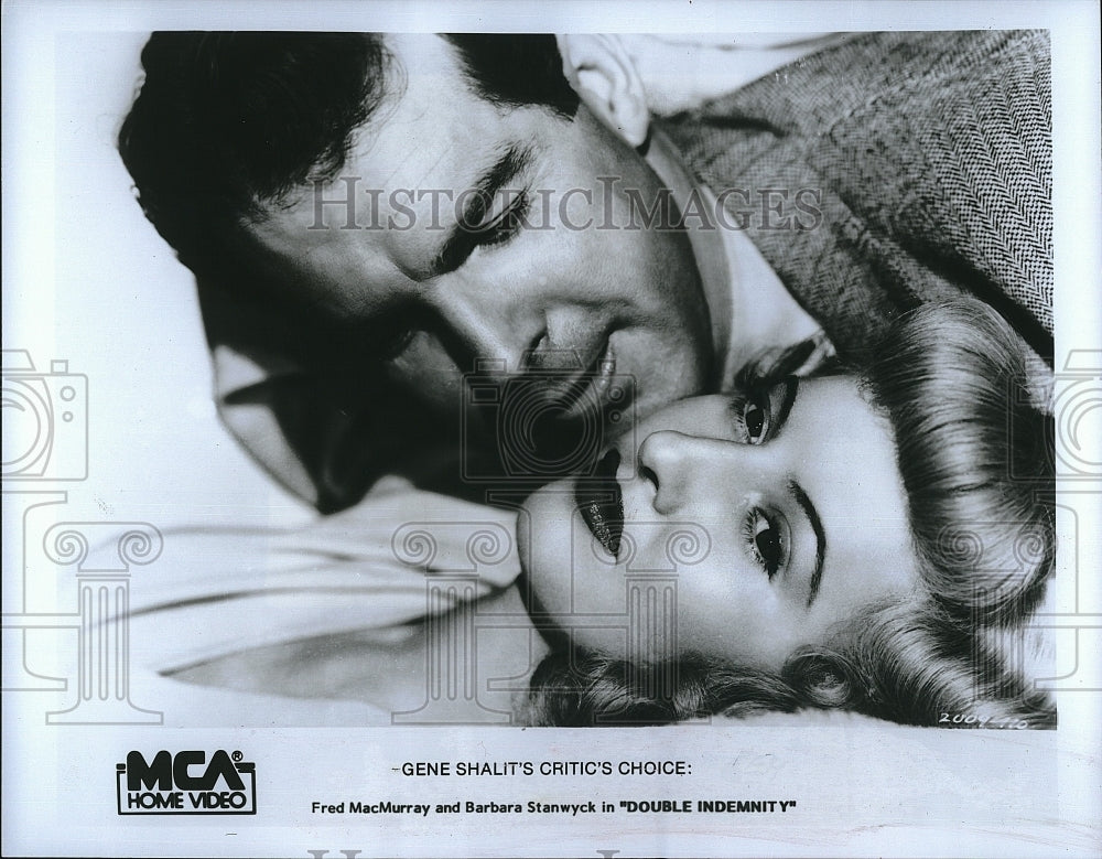 1944 Press Photo Fred MacMurray &amp; Barbara Stanwyck Star In &quot;Double Indemnity&quot;- Historic Images