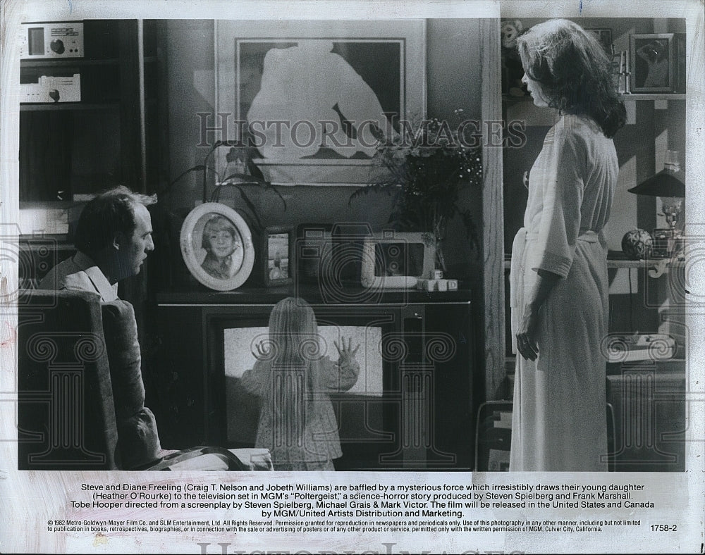 1982 Press Photo Craig T. Nelson and Jobeth Williams in &quot;Polgergeist&quot;- Historic Images